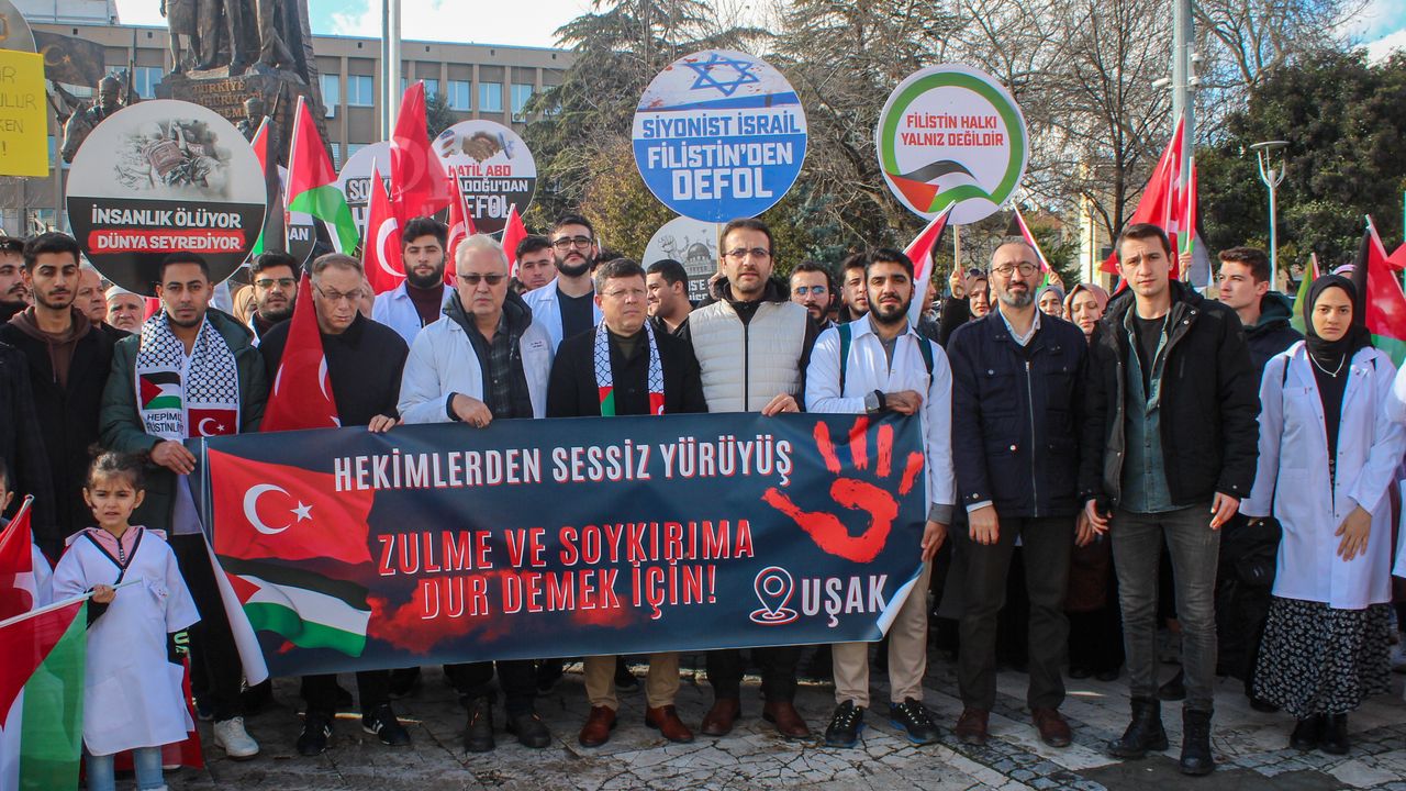 Uşak'ta İsrail'in saldırıları protesto edildi