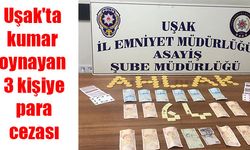 Uşak'ta kumar oynayan 3 kişiye para cezası