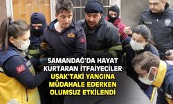 Deprem bölgesinden gelip, yangına müdahale ettiler