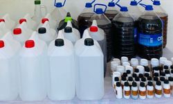 Bir iş yerinde 115 litre etil alkol ele geçirildi