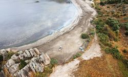 Kuş cenneti Bafa Gölü'nde sular kıyıdan 20 metre çekildi