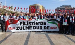 İzmir ve çevre illerde Filistin'e destek yürüyüşleri düzenlendi
