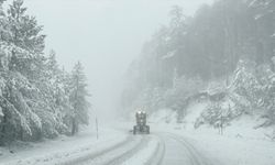 Domaniç-İnegöl kara yolunda kar, ulaşımı olumsuz etkiledi