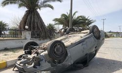 Aydın'da takla atan otomobilin sürücüsü kazayı yara almadan atlattı