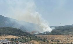 Manisa Soma'da çıkan orman yangınına müdahale ediliyor