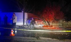 İzmir'de duvara çarpıp alev alan otomobilin sürücüsü öldü