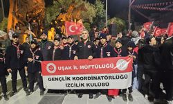 Uşak İl Müftülüğü İzcilik Kulübü, 101’inci yıldönümü yürüyüşüne katıldı