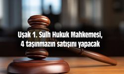 Uşak 1. Sulh Hukuk Mahkemesi, 4 taşınmazın satışını yapacak