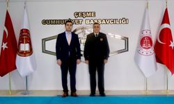 İl Jandarma Komutanı Tümgeneral Düz'den Çeşme Cumhuriyet Başsavcısı Şen'e ziyaret