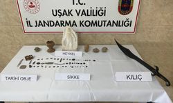 Uşak'ta 60 tarihi obje ele geçirildi