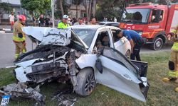 Manisa'da aracını ağaca çarpan sürücü ağır yaralandı!