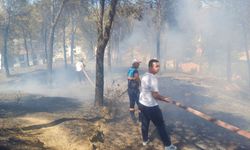 Salihli'de çıkan otluk alandaki yangın söndürüldü