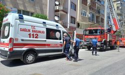 Manisa'da asansöre binen kişi asansör motorunda çıkan yangından etkilendi