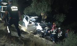 Aydın'da otomobil şarampole devrildi; 2 ölü, 1  yaralı !