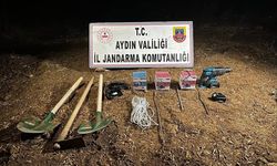 Aydın'da kaçak kazı yaptıkları fotokapanla belirlenen 4 kişi yakalandı
