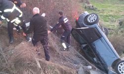 Aydın'da otomobil şarampole devrildi, 5 yaralı!