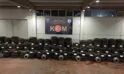 Denizli'de gümrük kaçağı 263 araç lastiği ele geçirildi