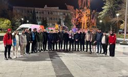 Uşak'tan gençler, Filistin mitingine katıldı