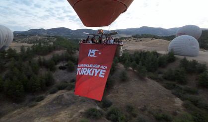 Denizli'de sıcak hava balonları 15 Temmuz için havalandı!