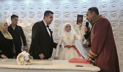 Kütahya'da görme engelli çift evlendi