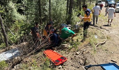 Kütahya'nın Domaniç ilçesinde kaza yapan traktörün sürücüsü yaralandı