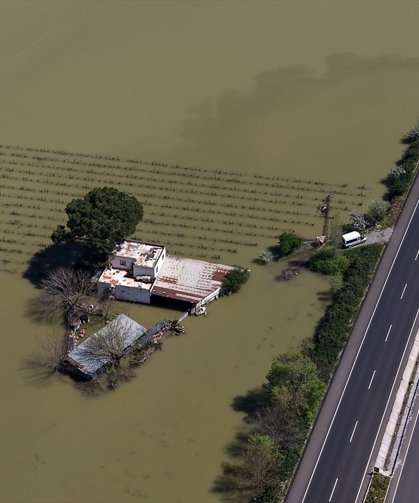 Gediz Nehri'nin taşması sonucu bölge yine sular altında kaldı