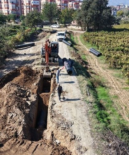 Sarıgöl'de sel ve su baskınlarına karşı 1200 metrelik yağmur suyu hattı