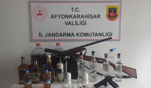 Sinanpaşa'da 80 litre etil alkol ele geçirildi