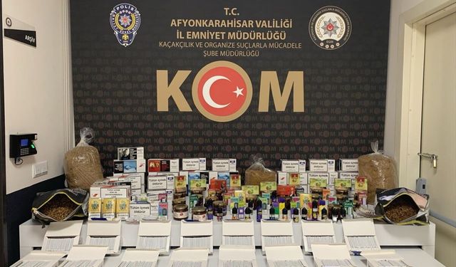 Afyonkarahisar'da 3 bin 600 içi doldurulmuş makaron ele geçirildi