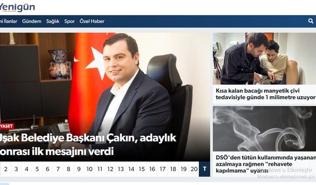 Yenigün'e başlarken dünkü Uşak Haber özeti!