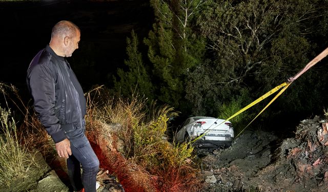 İzmir'de uçuruma düşen otomobilin sürücüsü yaralandı