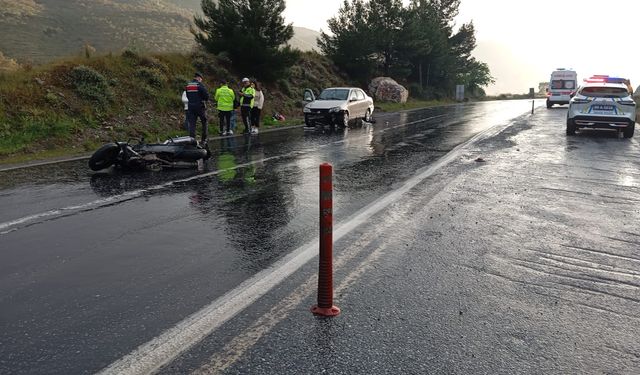 Germencik'te motosikletin sürücüsü kazada hayatını kaybetti