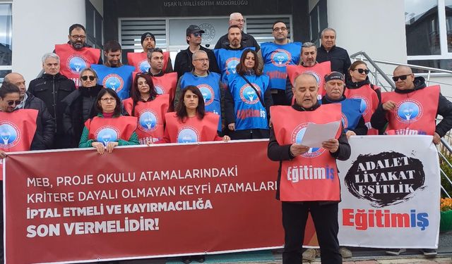 Uşak'ta proje okulu atamalarına tepki; Sınav odaklı yapıyla eğitimi gerçek amacından uzaklaştırdınız!