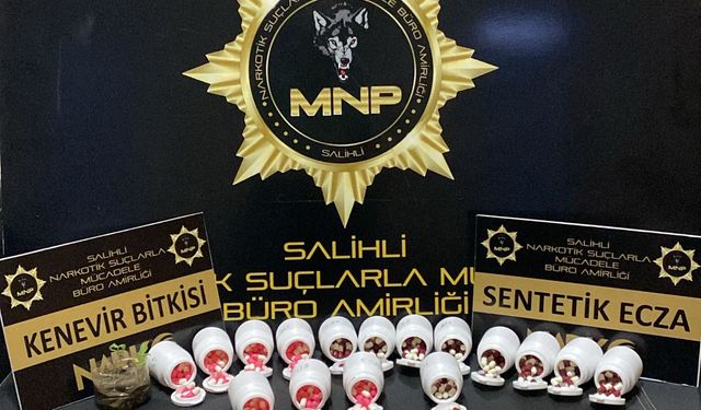 Salihli'de yasaklı maddeden 2 şüpheli tutuklandı