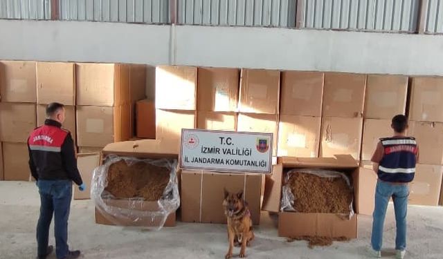 İzmir'de  6 kilo 840 gram kaçak tütün ele geçirildi