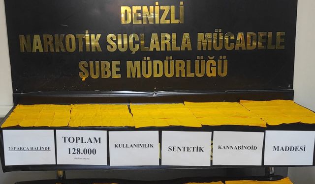 Denizli'de otomobilde 128 bin kullanımlık sentetik madde ele geçirildi