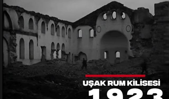 Halit Ziya Uşaklıgil Ortaokulu'nun olduğu alanda ateşe verilen ve harabeye dönüştürülen Rum Kilisesi!