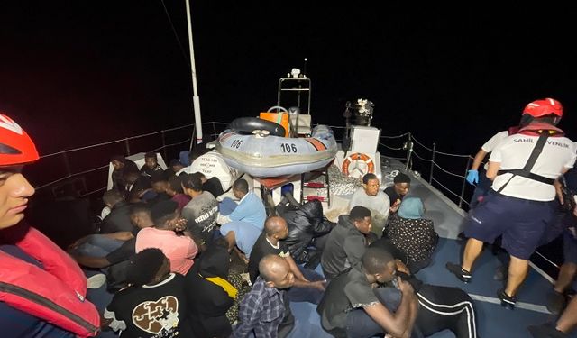 Muğla açıklarında 35 düzensiz göçmen kurtarıldı