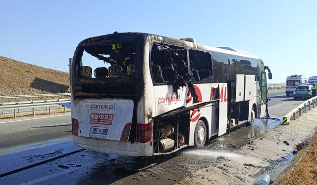 Aydın'da yolcu otobüsü yandı!