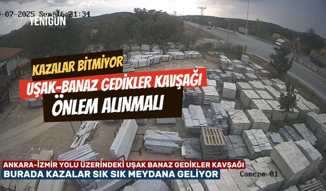Uşak Banaz Gedikler kavşağında bir kaza daha! Tedbir alınmalı!