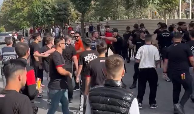 Polis, Uşakspor taraftarının bir bölümüne müdahale etti