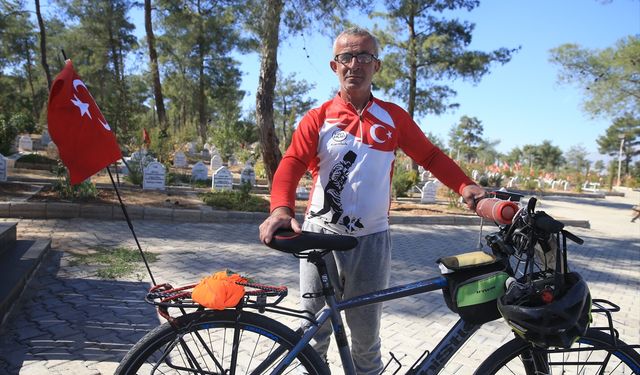 Deprem farkındalığı ve deprem şehitleri için İzmir'den Kahramanmaraş'a pedal çevirdi