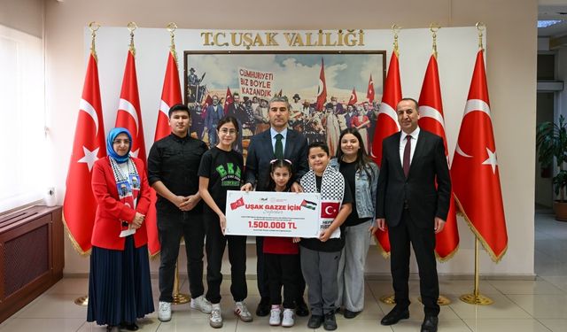 Uşak'taki öğrencilerden Gazze için 1 milyon 500 bin TL