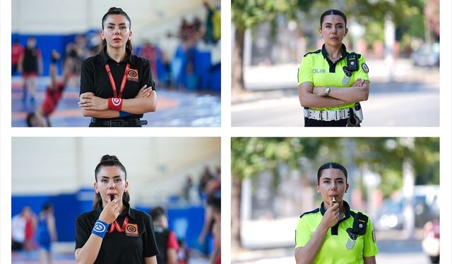 Duygu Akbulut, trafik ve minderde kurallara uyulması için düdük çalıyor