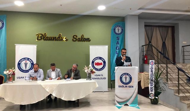 Sağlık Sen Uşak Şubesi'nin 7'inci olağan genel kurulunda mevcut başkan tekrar göreve geldi
