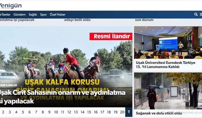 Yenigün'e başlarken dünkü Uşak Haber özeti!