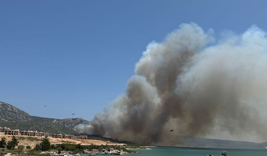 Karaburun'da çıkan yangından dolayı 150 ev tahliye edilldi!