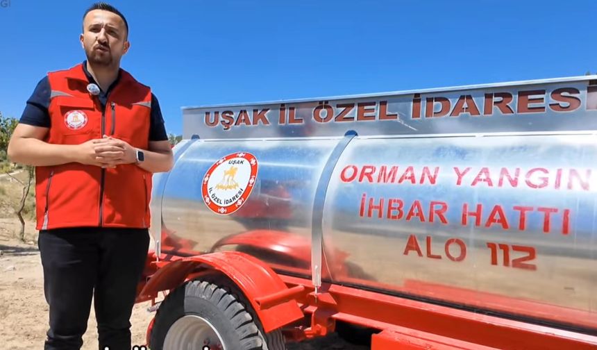 Uşak'ta orman yangınlarıyla mücadele için köylere su tankeri dağıtıldı