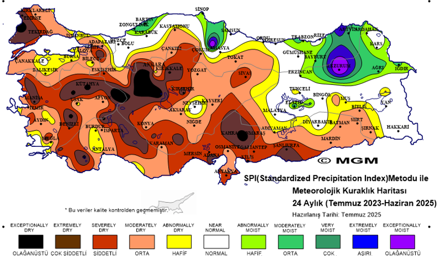 Uşak'taki kuraklık haritalara da böyle yansıdı