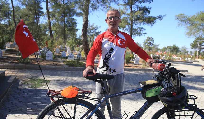 Deprem farkındalığı ve deprem şehitleri için İzmir'den Kahramanmaraş'a pedal çevirdi